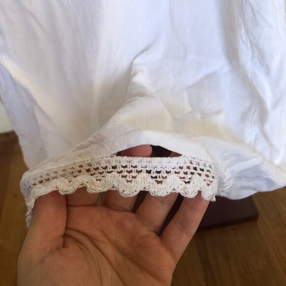 VTG 90s Y2K Anandas Collection Maxi Dress White XL Crochet Lace Sheer Fairycore - Picture 8 of 10